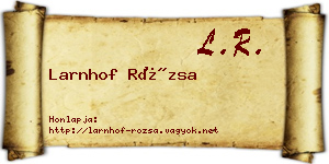Larnhof Rózsa névjegykártya